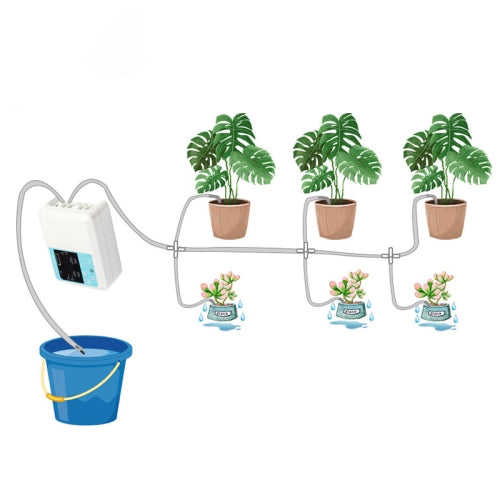 G89456 Solar Intelligent Voice Timing Automatic Flower Watering Device Lazy Plant Dripper, Specification: Single Pump 15 Sets(White)