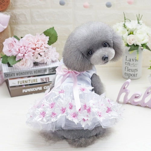 Pet Clothing Dog Skirt Spring And Summer Wedding Dress Skirt Double Heart Skirt, Size: XS(Pink)