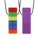2 PCS Silicone Baby Building Block Teether Autistic Children Molar Stick, Colour: Purple