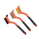 3 Sets Nylon Silk+Stainless Steel Wire+Copper Wire 7-Inch Industrial Cleaning Brush Mini Refractor Cleaning Gap Brush