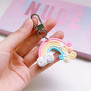 4 PCS Cute Soft Clay Rainbow Keychain Student Schoolbag Lollipop Pendant, Colour: Single Rainbow