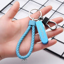 CHUNOU Multifunctional Stainless Steel Folding Nail Clipper Metal Keychain, Colour: Blue Rope Button+Pendant