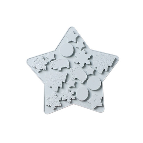 2 PCS Five-Pointed Star Silicone Chocolate Cake Mold Complementary Food Ice Cube Mold(Blue)