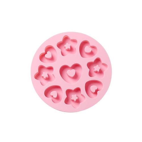 2 PCS 9 Even Silicone Love Donut Molds With Baby Food Box Ice Tray Molds(Pink)