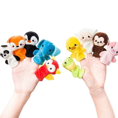 Animal Finger Dolls Plush Toys For Preschool Education, Height: 7.5cm(10 PCS/Set Finger Doll)