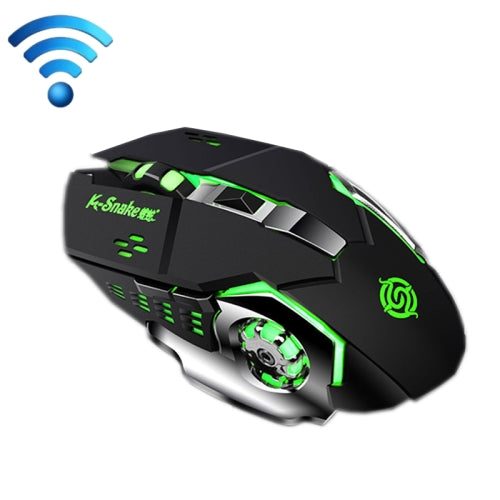 K-Snake1600 DPI 7-Keys Computer Gaming 2.4G Wireless Mouse, Colour: Flywheel Black