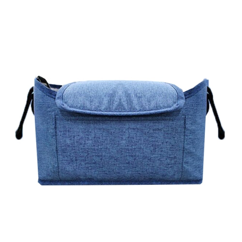 Stroller Storage Hanging Bag Multifunctional Large Capacity Stroller Bag(Linen Blue )