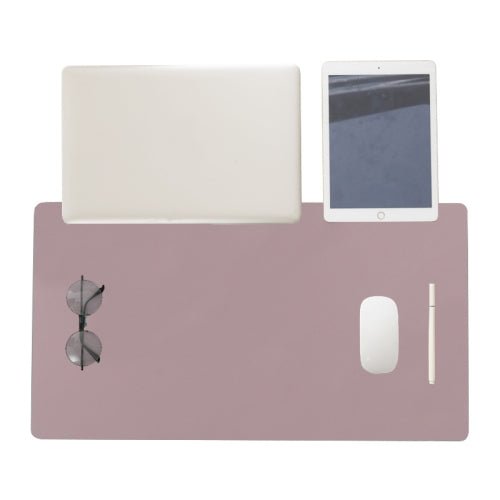 Double-Sided Leather Table Mat Waterproof Enlarged Mouse Keyboard Pad, Pattern: 8227 Hibiscus Purple