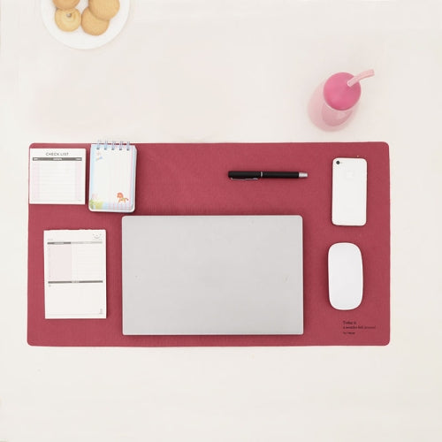 Double-Sided Leather Table Mat Waterproof Enlarged Mouse Keyboard Pad, Pattern: 8142 Rose Red