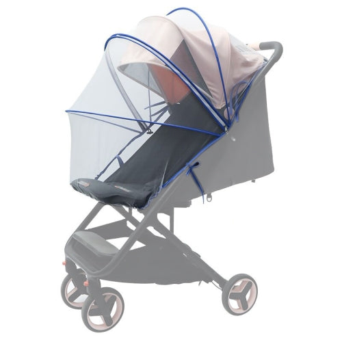 Summer Stroller Mosquito Net Full Cover Multi-Purpose Encrypted Trolley Mosquito Net(White Net Blue Side)