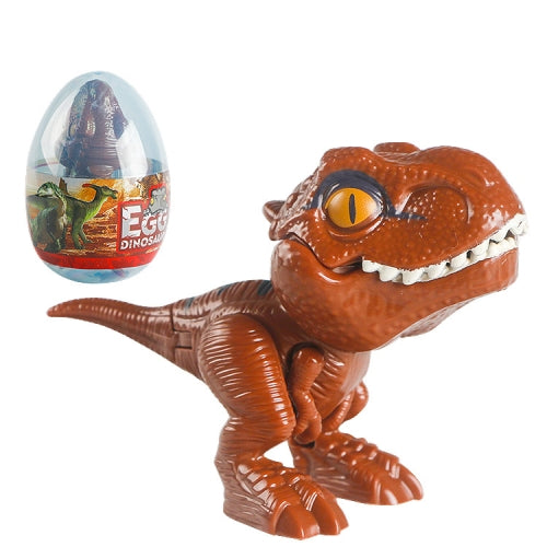 4 PCS Children Fun Doll Bite Finger Dinosaur Small Toys Simulation Tyrannosaurus Toys, Colour: Light Brown-Egg