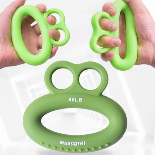 MAXSOINS MXO-DOUBLE-001 Frog Shape Finger Grip Training Device Finger Grip Ring, Specification: 40LB (Bearded Grass Green)