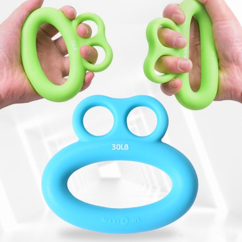 MAXSOINS MXO-DOUBLE-001 Frog Shape Finger Grip Training Device Finger Grip Ring, Specification: 30LB (Plane Blue)