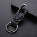 JOBON ZB-106A Business Men Metal Keychain Double Loop Car Pendant Keychain(Black Nickel)