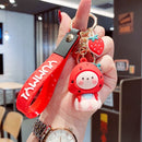 5 PCS Cartoon Animal Fruit Soft Rubber Doll Keychain School Bag Pendant(Strawberry)