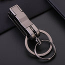 JOBON ZB-8782 Car Keychain Men Metal Anti-Lost Double Ring Detachable Keychain(Black Nickel)