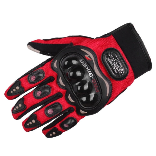 PRO-BIKER Motorcycle Full Finger Gloves Outdoor Cycling Locomotive Anti-Fall Gloves, Size: M(Red)