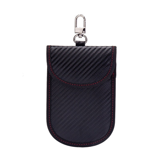 2 PCS Car Key Ring RFID Anti-Theft Key Bag Mobile Phone Signal Shield Bag Anti-Magnetic Bag(Black Carbon Fiber)