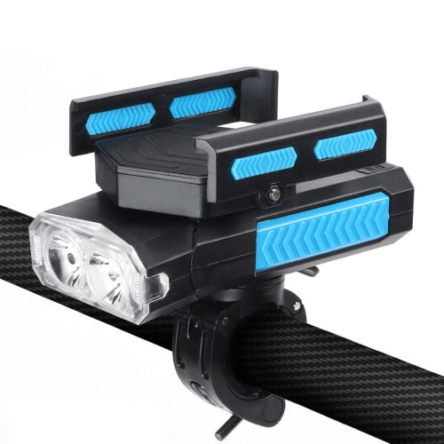 MT-001 5 in 1 Outdoor Cycling Bike Front Light With Emergency Light & Horn Bracket, 2000 mAh (Blue Black)