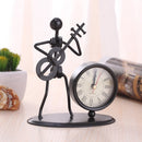 2 PCS Iron Stainless Steel Small Table Clock Retro Personality Clock Birthday Gift(C70 Bes Clock)
