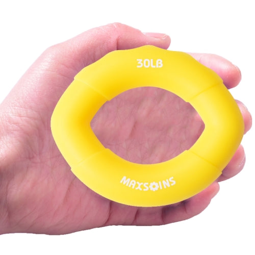 2 PCS MAXSOINS MXO-009898 Silicone Finger Exercise Grip Device Olive Shape Rehabilitation Finger Pinch Device, Specification: 30LB(Yellow)