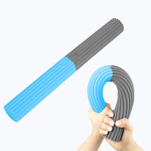 Silicone Multifunctional Fitness Bar Rehabilitation Training Arm Strength Bar Wrist Strength Forging Resistance Bar(Light Blue + Gray)