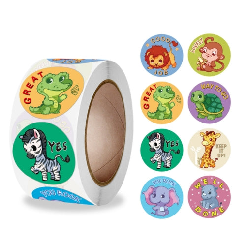 10 Rolls Cute Little Animal Teacher Reward Student Children Sticker Toy Decoration Sticker, Size: 2.5cm / 1 Inch(K-109)