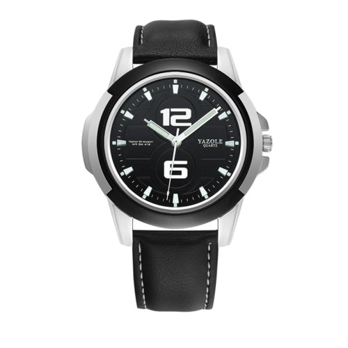 YAZOLE 418 Sports Watch Casual Fashion Luminous Men Quartz Watch(Black Tray Black Belt)