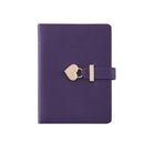 8032 Couple Notebook With Lock Hardcover Notepad Handbook(Purple)