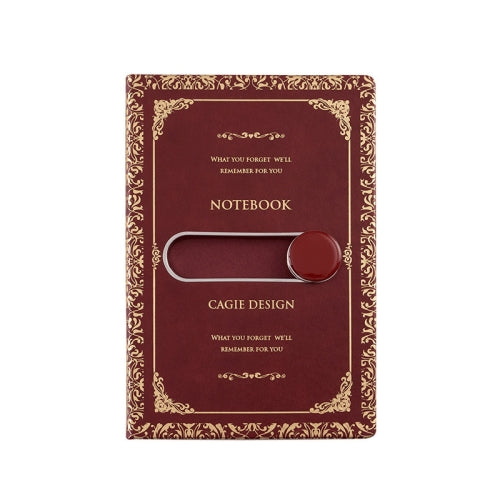 25032 A5 Business Retro PU Notebook With Notepad(Red)