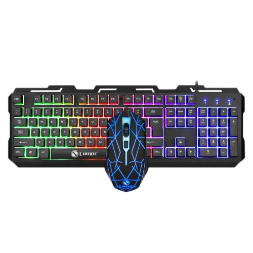 LIMEIDE T20 104-Keys Wired Metal Keyboard and Mouse Set(Black )