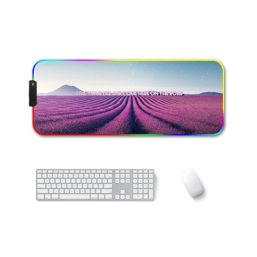 250x350x3mm F-01 Rubber Thermal Transfer RGB Luminous Non-Slip Mouse Pad(Lavender)