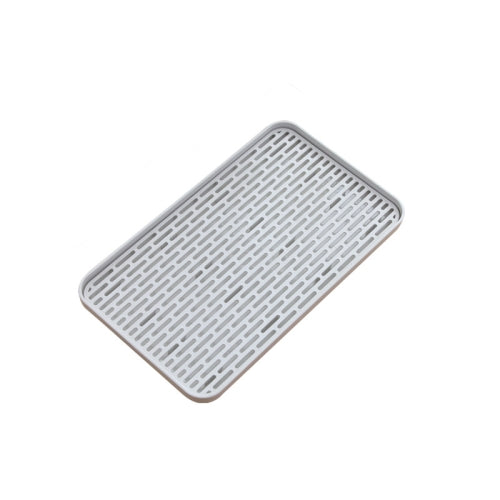 Multifunctional Large Drain Tray Creative Tray Plastic Dinner Plate Double Drain Basket(Light Grey)