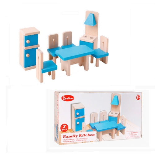 Onshine Pretend Play Scene DIY Role Playing Wooden Furniture Accessories, Style: Kitchen