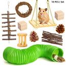 10 PCS / Set Hamster Toy Pet Rabbit Guinea Pig Parrot Play Grinding Wood Toys