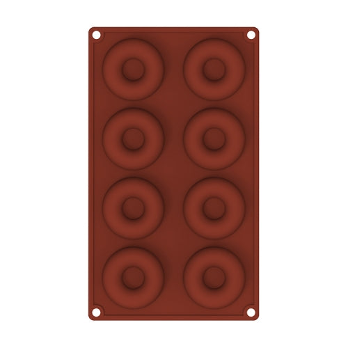 4 PCS Oven Baking Tools Silicone Cake Donut Mold(8 Even Brown)