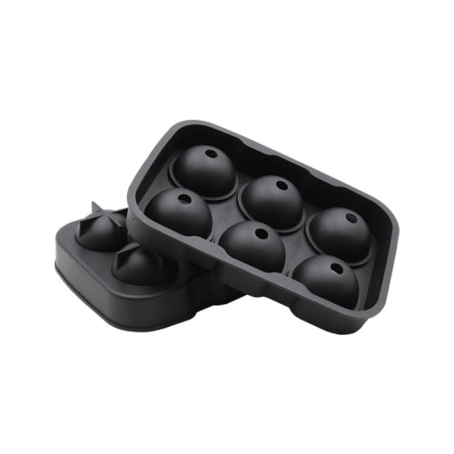 2 PCS Bar Whiskey Silicone Ice Tray Mold, Specification: 6 Grid Round(Black)