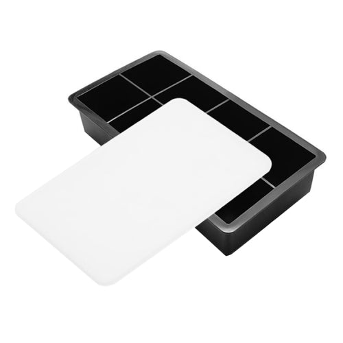 2 PCS Bar Whiskey Silicone Ice Tray Mold, Specification: 8 Grid Square Cover(Black)