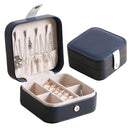 Single-Layer Portable Travel Simple Earring Jewelry Box(Navy Blue)