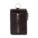 Men Leather Multifunctional Coin Purse Household Large-capacity Key Card Case(Brown)
