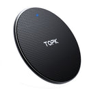 TOPK B01W 10W / 7.5W / 5W Grid Mobile Phone Wireless Charger, Colour: Black + 0.5m Cable