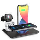 HQ-UD17 4 in 1 Wireless Charger Phone Holder Charging Base for iPhone, iWatch, AirPods and Other Android Phones(Black)