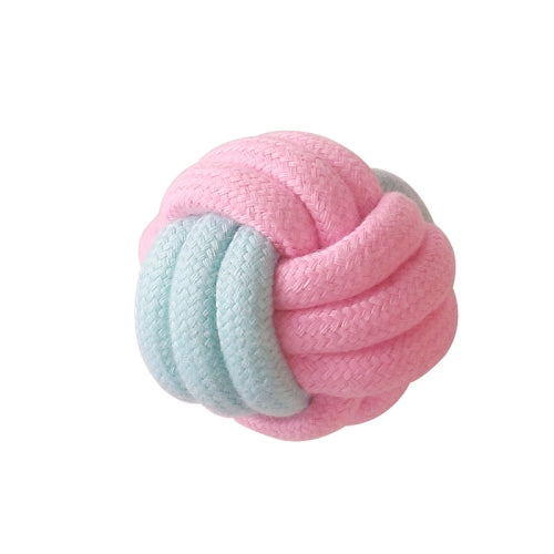 10 PCS Cotton Rope Single Ball Dog Molar Teeth Cleaning Toy Candy Color Woven Cotton Rope