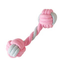 5 PCS Dumbbell Ball Dog Molar Teeth Cleaning Toy Candy Color Woven Cotton Rope