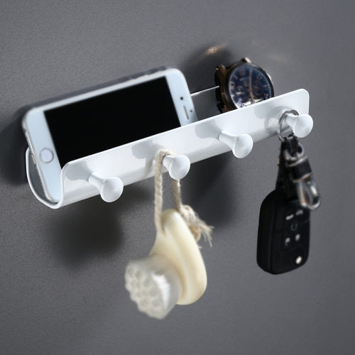 UM112 Home Storage Hook Wall Decoration Mobile Phone Shelf, Specification: White 4 Hook