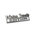 2 PCS Car Metal Modification Standard White Trash Edition Car Label Stickers(Silver Black)