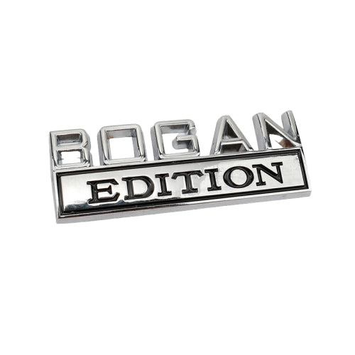 2 PCS Modified Side Door Metal Car Stickers Bogan Edition Label Leaf Board Nameplate Label(Silver Black)