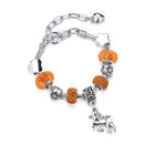 2 PCS Crystal Unicorn Bracelet DIY Handmade Jewelry Female Child Snake Bone Bracelet Length: 20cm(SL168 Orange)