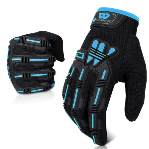 WEST BIKING YP0211208 Riding Gloves Motorcycle Bike Long Finger Non-Slip Touch Screen Gloves, Size: L(Black Blue)