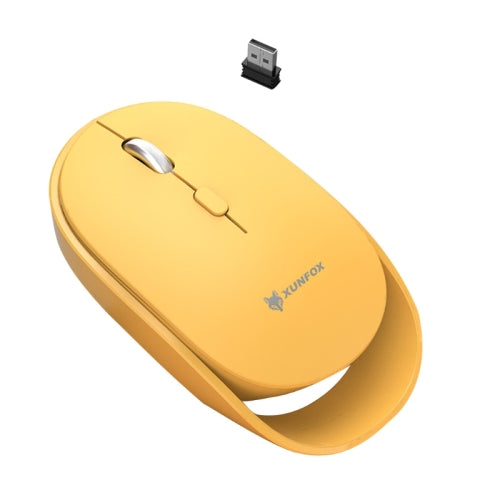 XUNSVFOX XYH60 1600 DPI 6-keys Charge Mute Wireless Mice, Colour: 2.4G Wireless Yellow